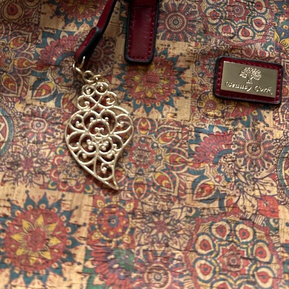 Portuguese Cork Bag Crossbody Red 2 Way Leather Straps Heart of Viana do Castelo - Picture 3 of 6